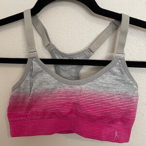 Gray and Pink Women's Sports Bra